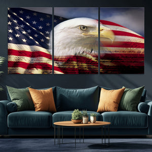 American Flag Eagle Symbol Wall Art, American Flag Eagle