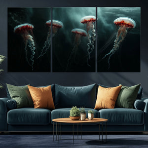 Abstract Jellyfish Wall Art Canvas Print
