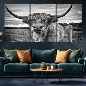Scottish Highland Cow Wall Art Canvas Print | Ready to Hang