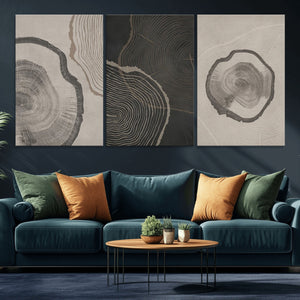 Minimalist Tree Rings Wall Art | Modern Abstract Canvas