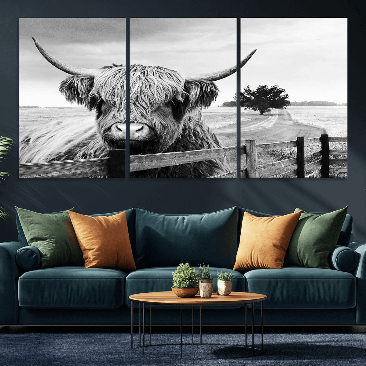 Scottish Highland Cow Wall Art | Rustic Farmhouse Décor |