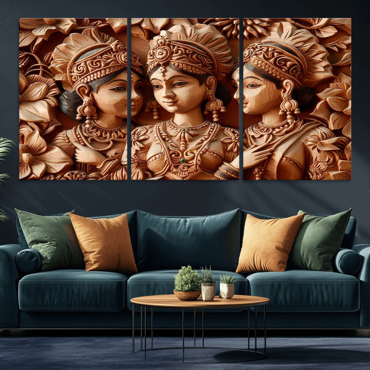Indian Woman Statue Wall Art Canvas Print