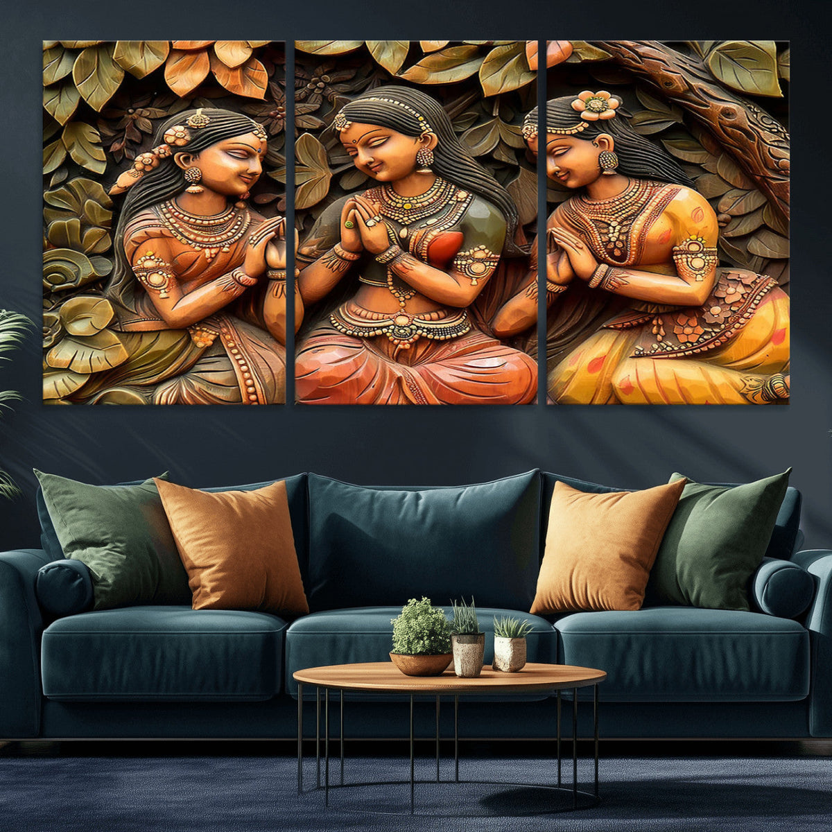 Indian Woman Statue Wall Art Canvas Print
