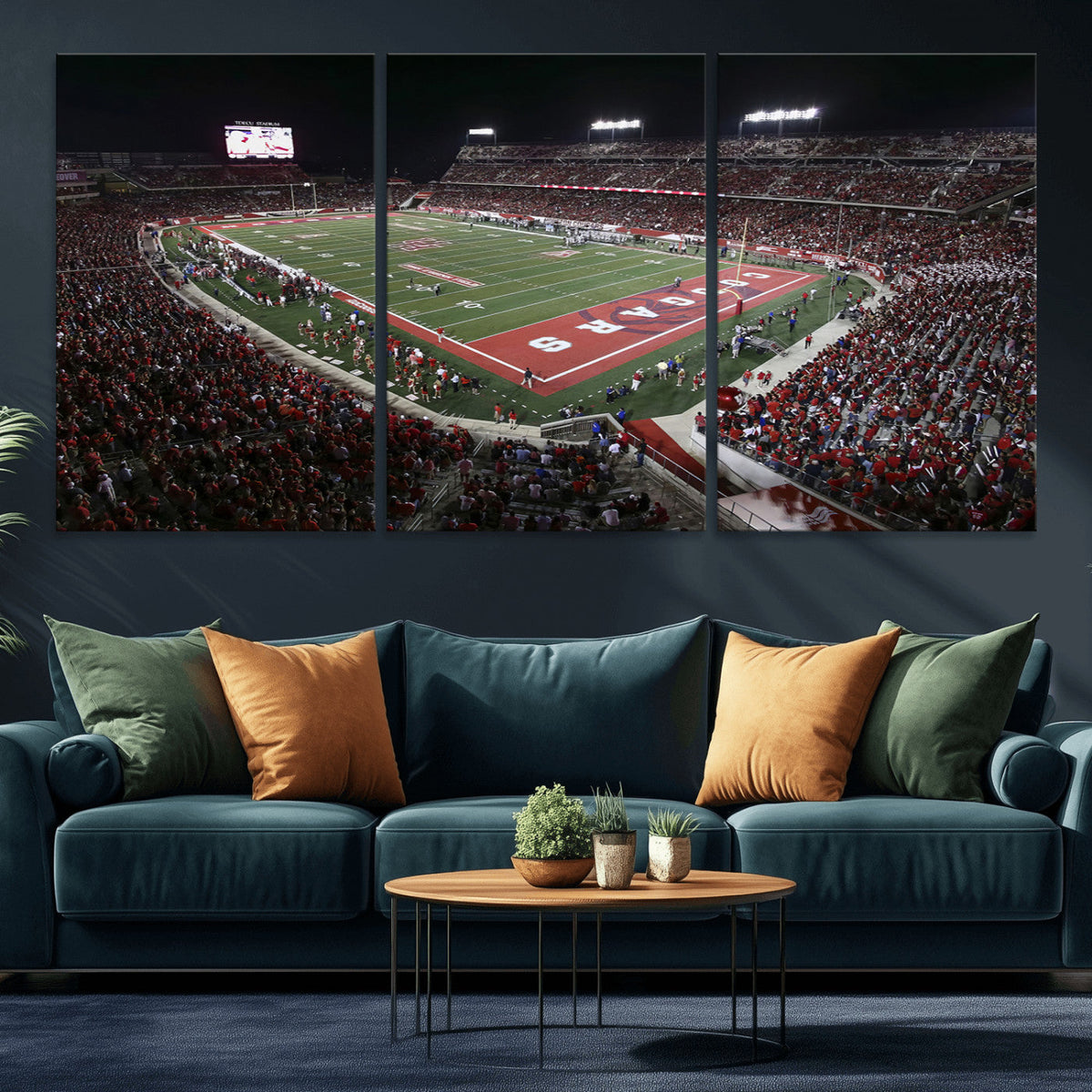 Houston Cougars Football Team Print - Houston TDECU Stadium