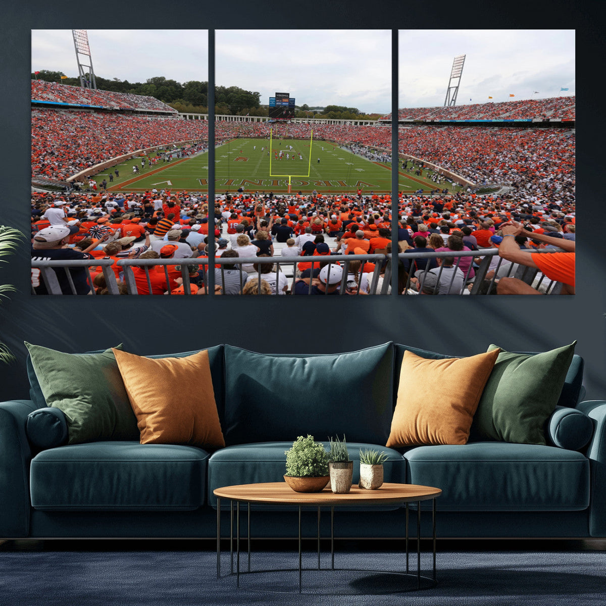 Virginia Cavaliers Football Team Print - Charlottesville Scott Stadium Print Wall Art Canvas