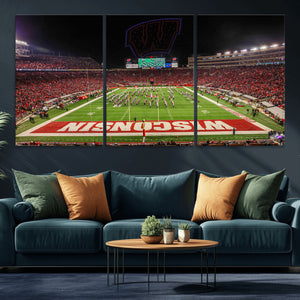 Wisconsin Badgers Football Team Print Canvas- Madison Camp