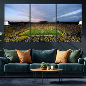 Michigan Stadium Wall Art Canvas Print, Vibrant Game Day