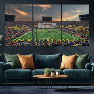 University of Michigan Wolverines Print Canvas, Football