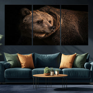 Wild Grizzly 399 Bear Canvas Wall Art Print, Bear Animal