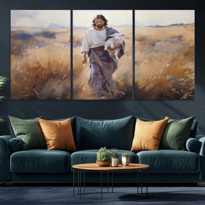 Jesus the Good Shepherd Wall Art Canvas Print - Lost Lamb