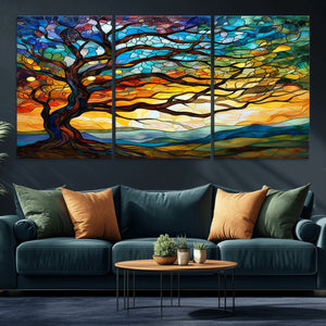 Mosaic Tree Wall Art | Ready to Hang Stained Glass Style