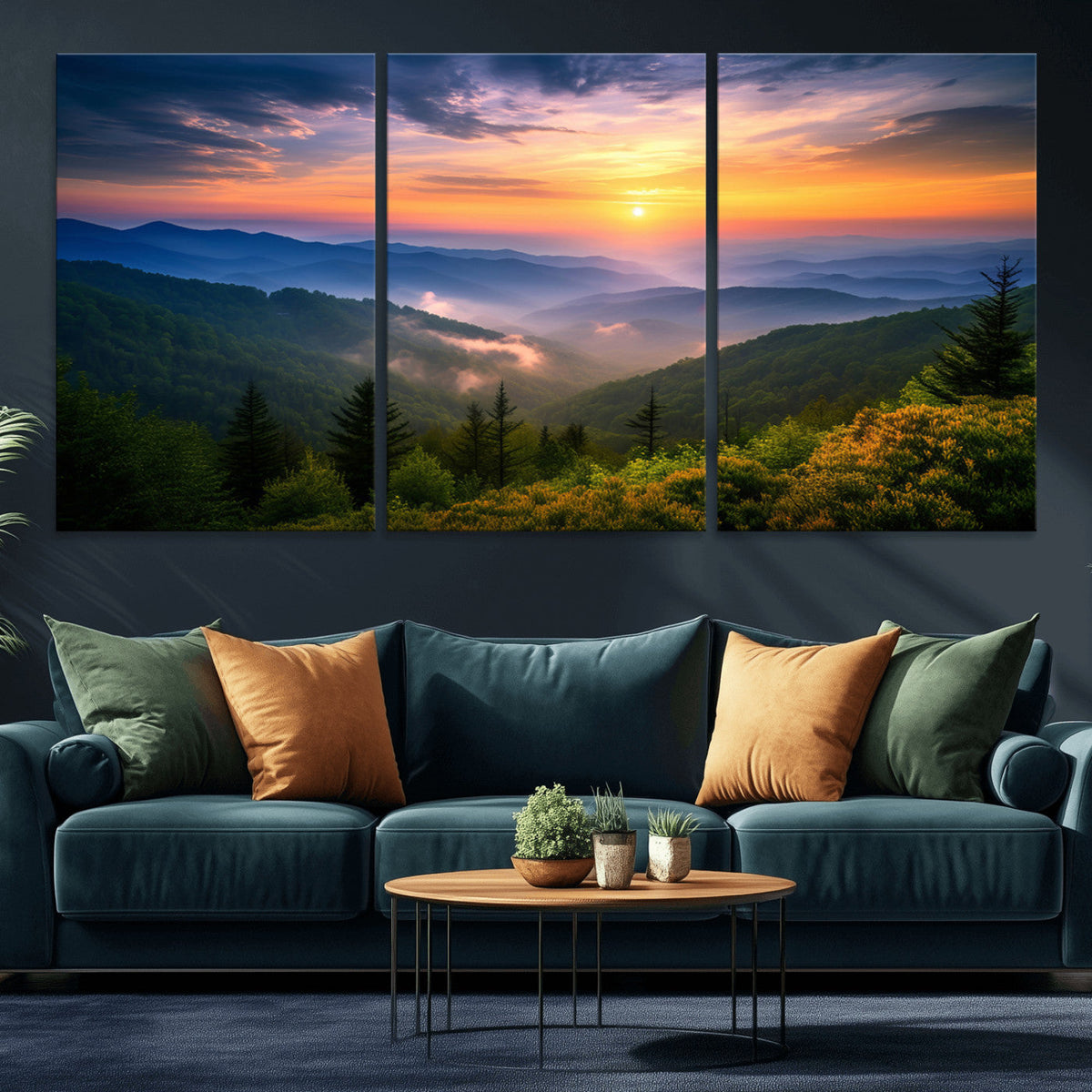 Majestic Mountain Sunrise Print | Landscape Wall Art |