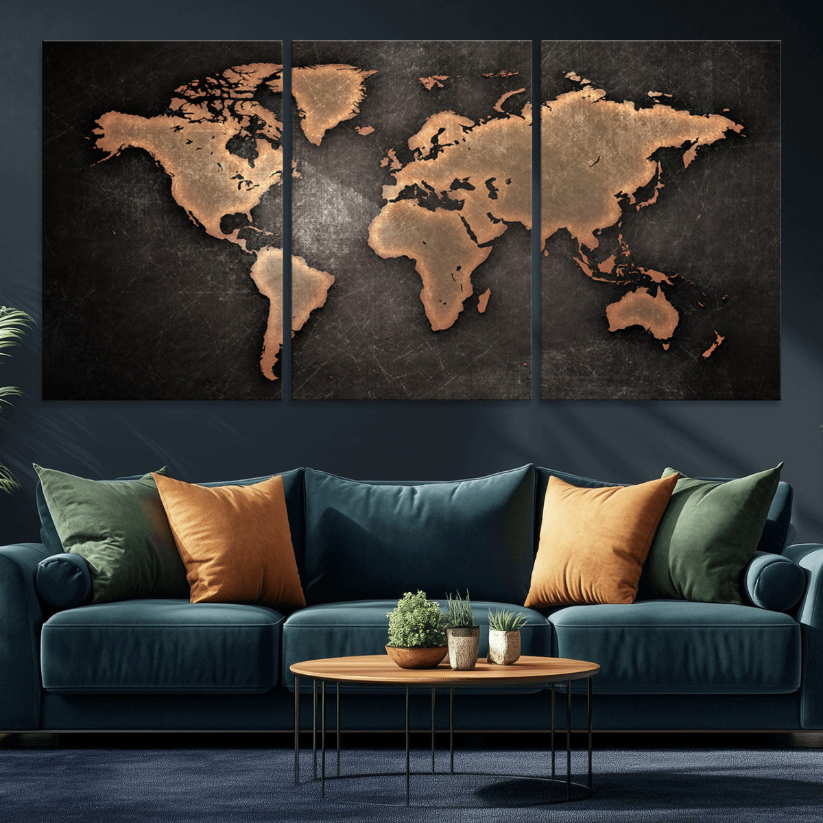 World Map Canvas Print – Framed Travel Map Wall Art for