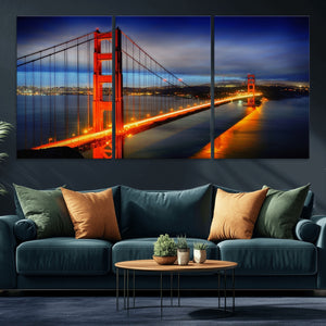 Large Wall Art San Francisco Canvas Print - Wonderful Golden