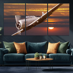 Old War Plane Wall Art Canvas Print