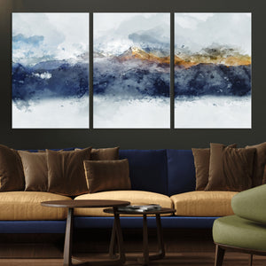 Abstract Mountain Range Art Canvas Print | 3 Panel
