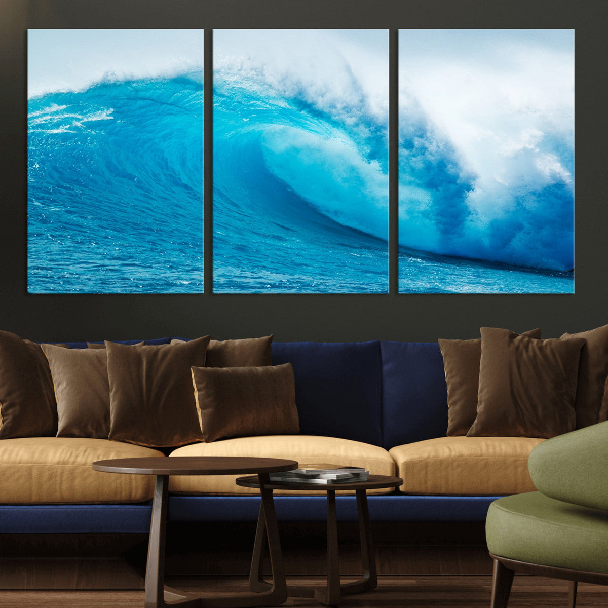 Big Ocean Surfing Wave Wall Art Canvas Print