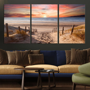 Sunset on the Sea Wall Art Canvas Print