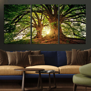 Majestic Ancient Tree Wall Art, NatureCanvas Print, Woodland
