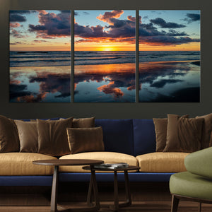 Beach Sunset Print - Stunning Ocean Canvas Artwork with
