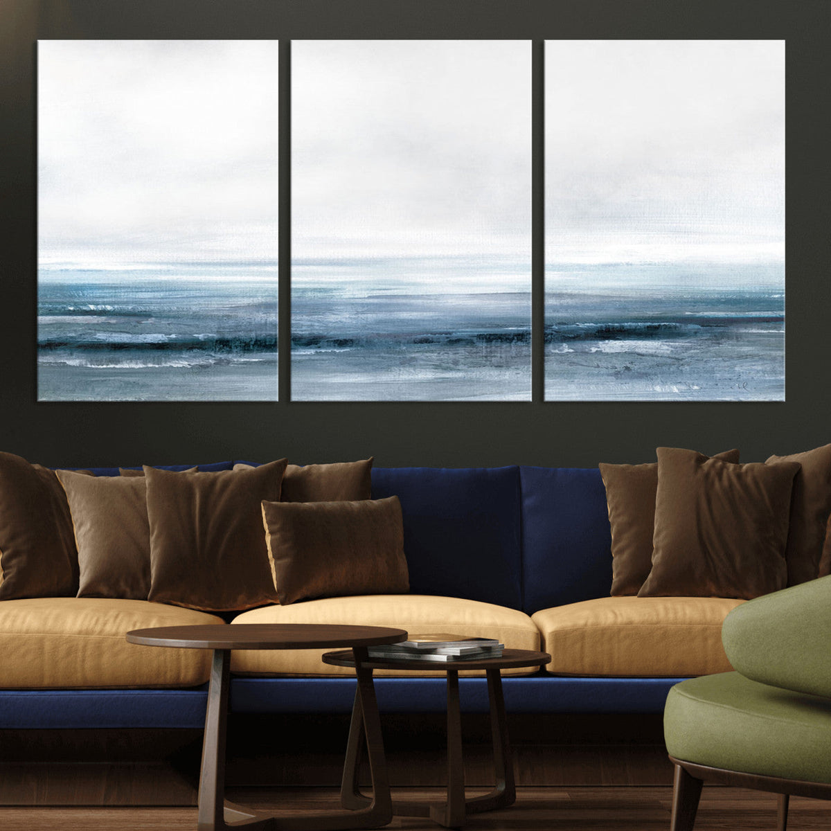 Blue Ocean Abstract Artwork Wall Art Canvas Print
