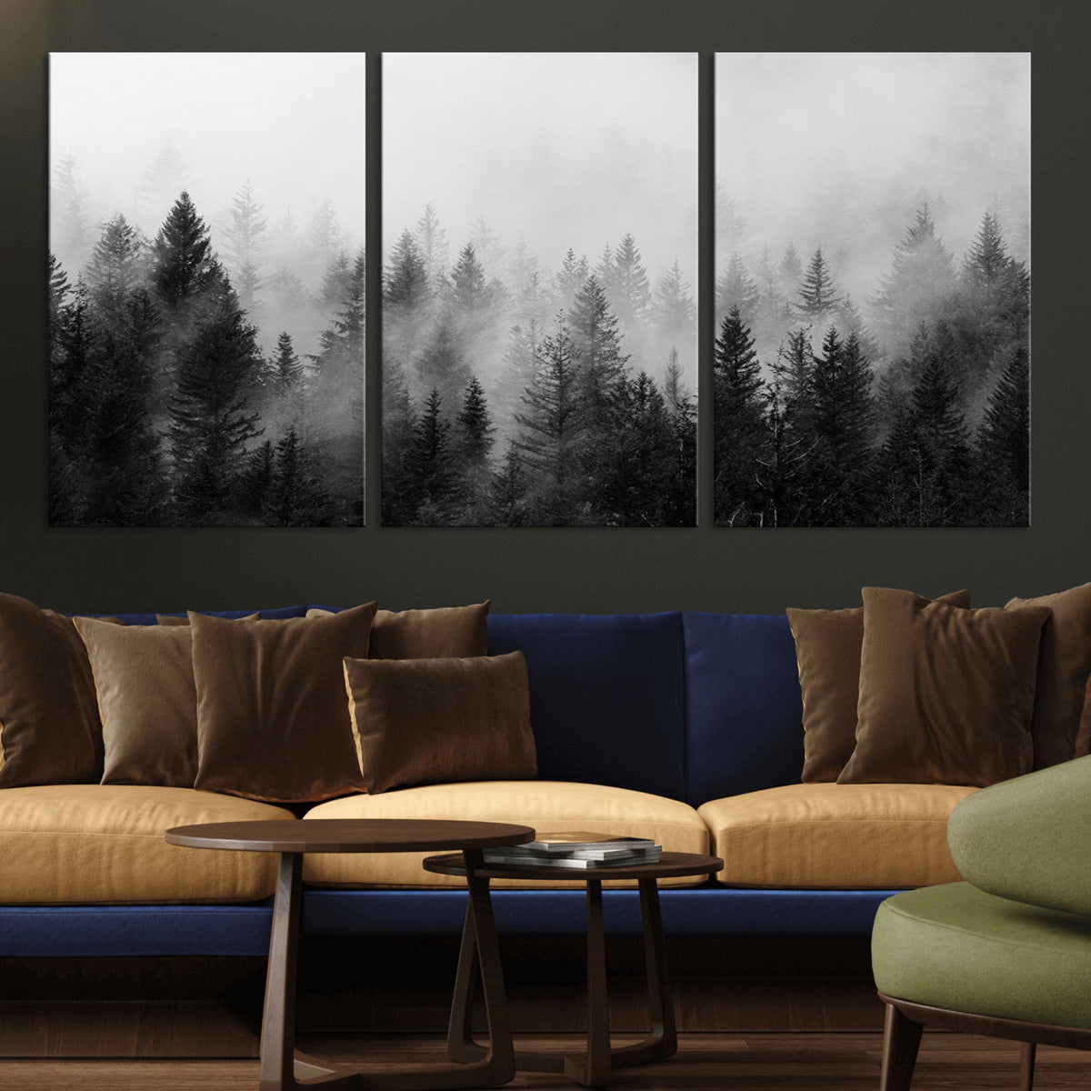 Fogy Forest Canvas Wall Art Print - Mountain Wall Art with