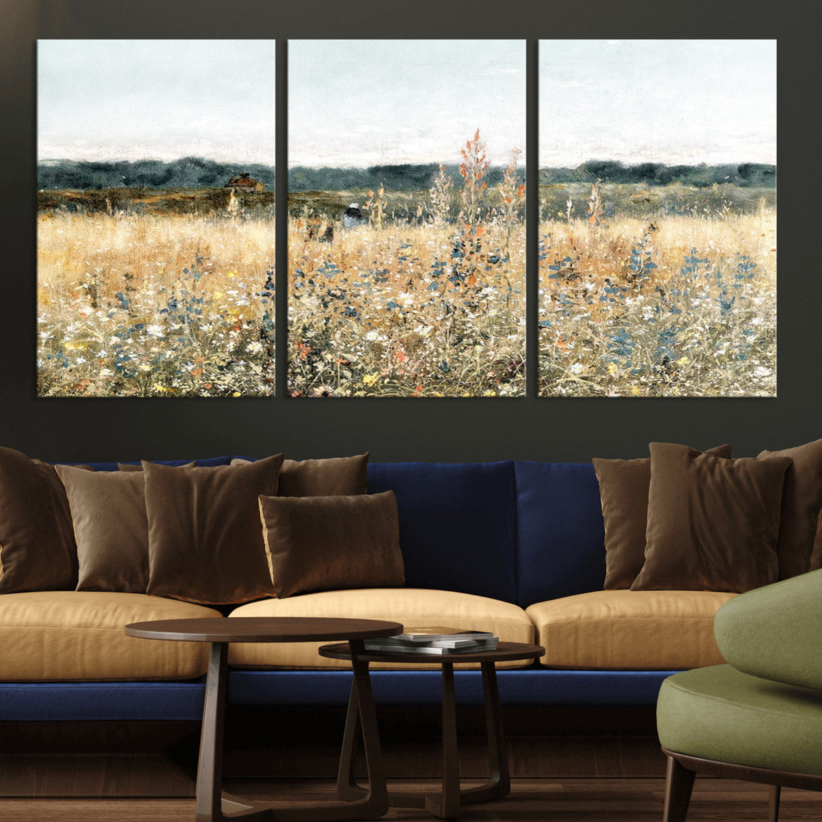 Wildflower Field Wall Art Canvas | Nature-Inspired Landscape