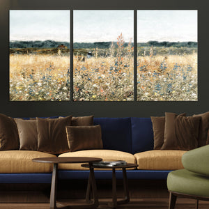 Wildflower Field Wall Art Canvas | Nature-Inspired Landscape