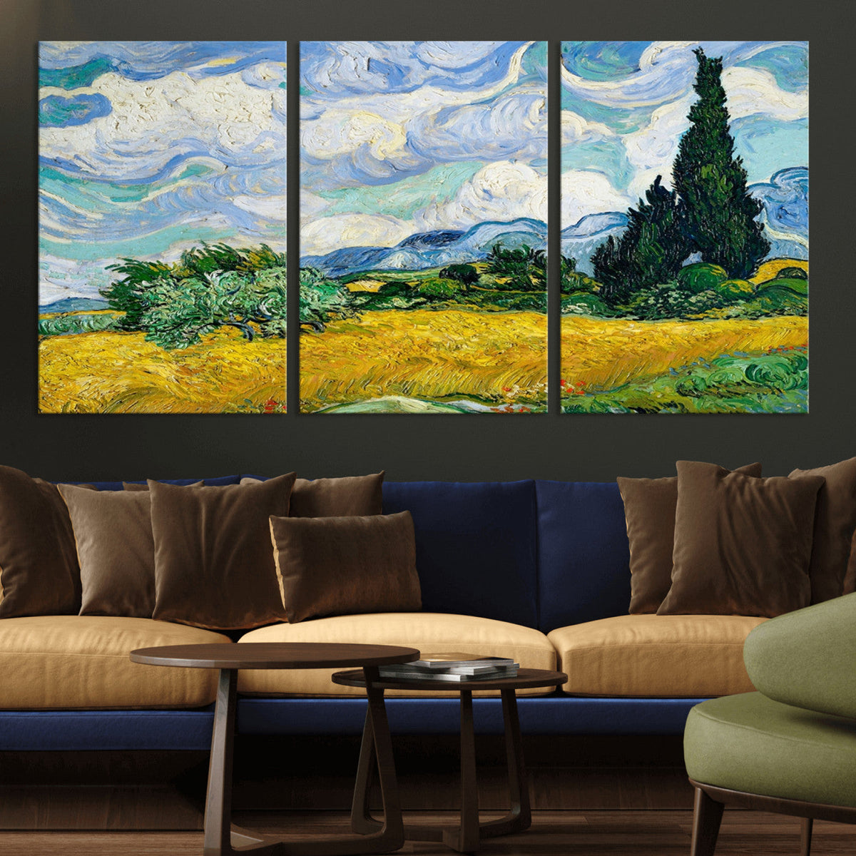 Wheatfield With Cypresses By Van Gogh Painting Wall Art