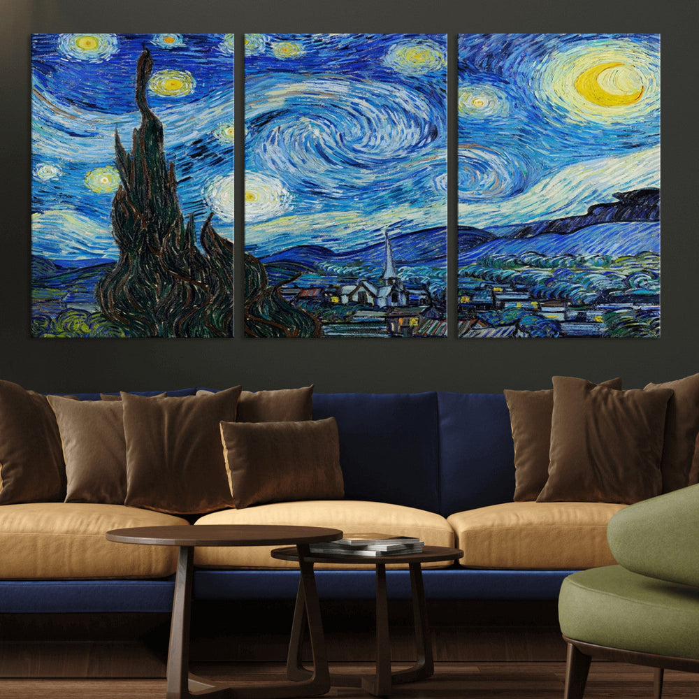 Vincent Van Gogh The Starry Night Abstract Wall Art Canvas