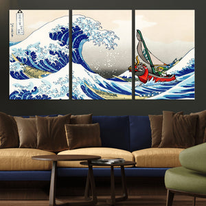 Katsushika Hokusai Kanagawa Giant Wave Wall Art Canvas Print