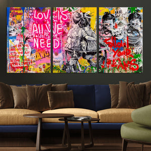 Follow Your Dreams & Love is All We Need Graffiti Street Art
