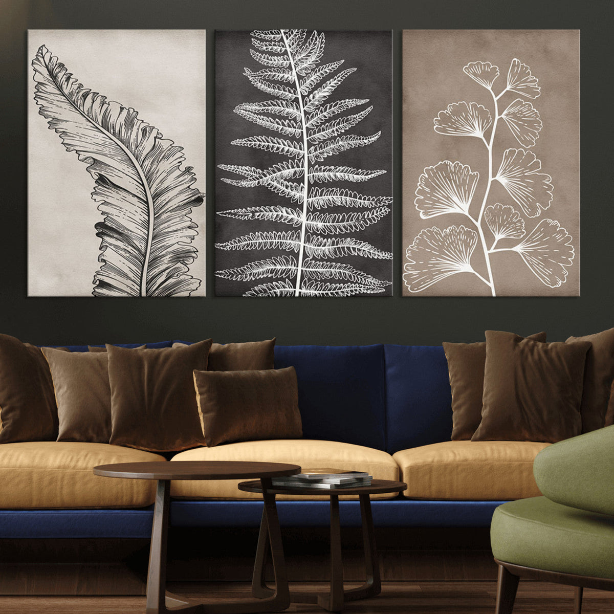 Minimalist Botanical Wall Art Canvas Print, Framed and Ready
