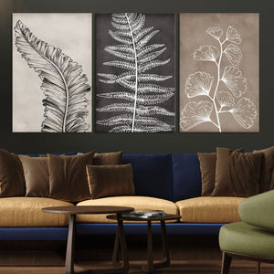 Minimalist Botanical Wall Art Canvas Print, Framed and Ready