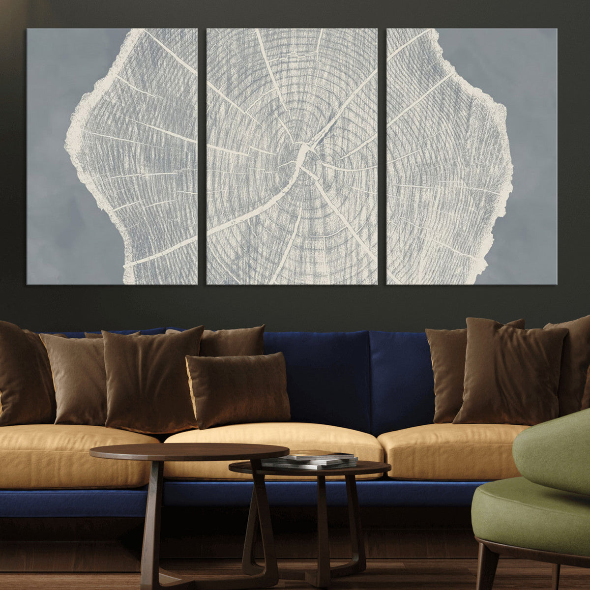 Abstract Tree Ring Wall Art Canvas Print – Nature-Inspired,