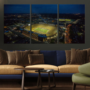 Michigan Stadium Night Game Wall Art – Sports Arena Aerial