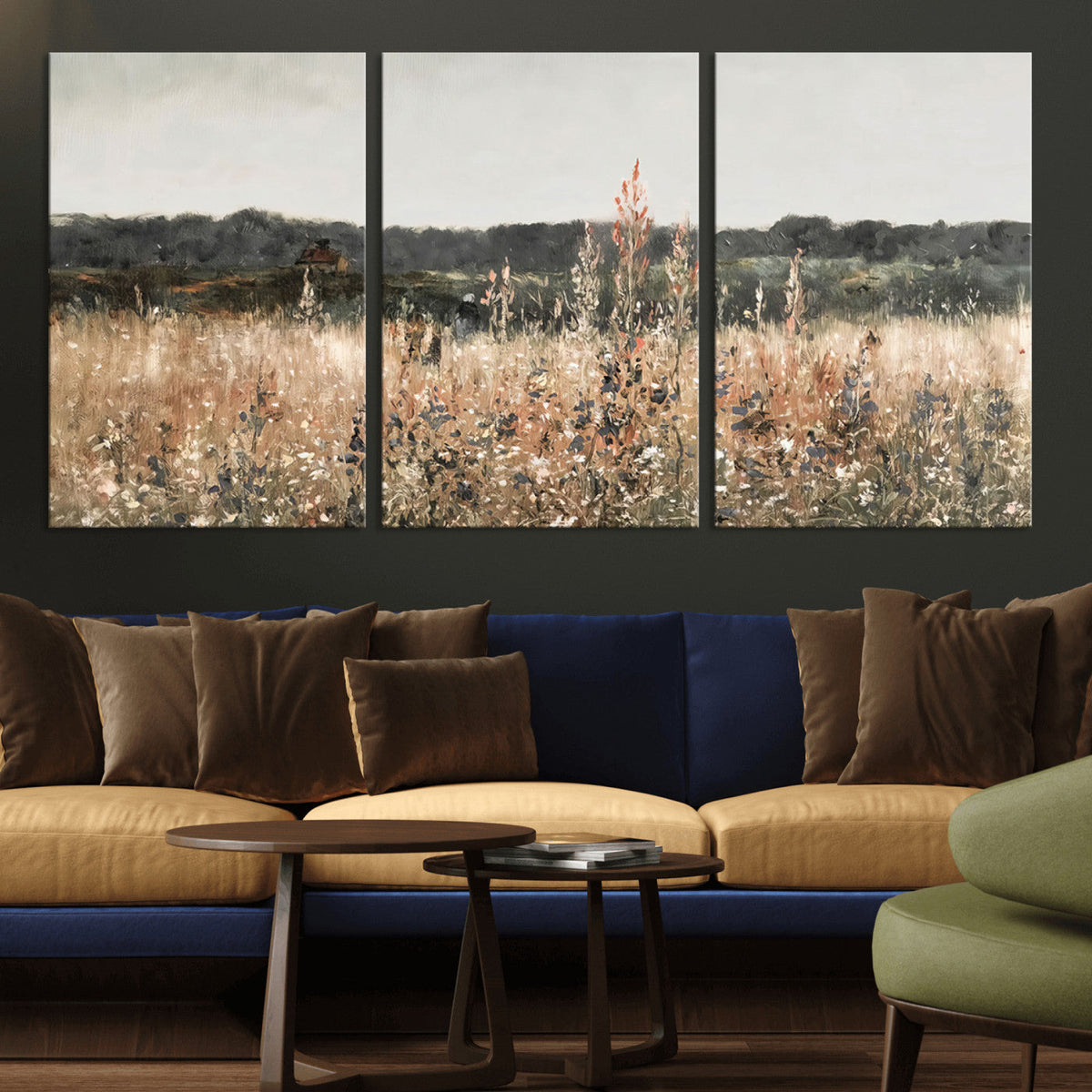 Rustic Field Landscape Wall Art Print, Giclee Canvas Wall