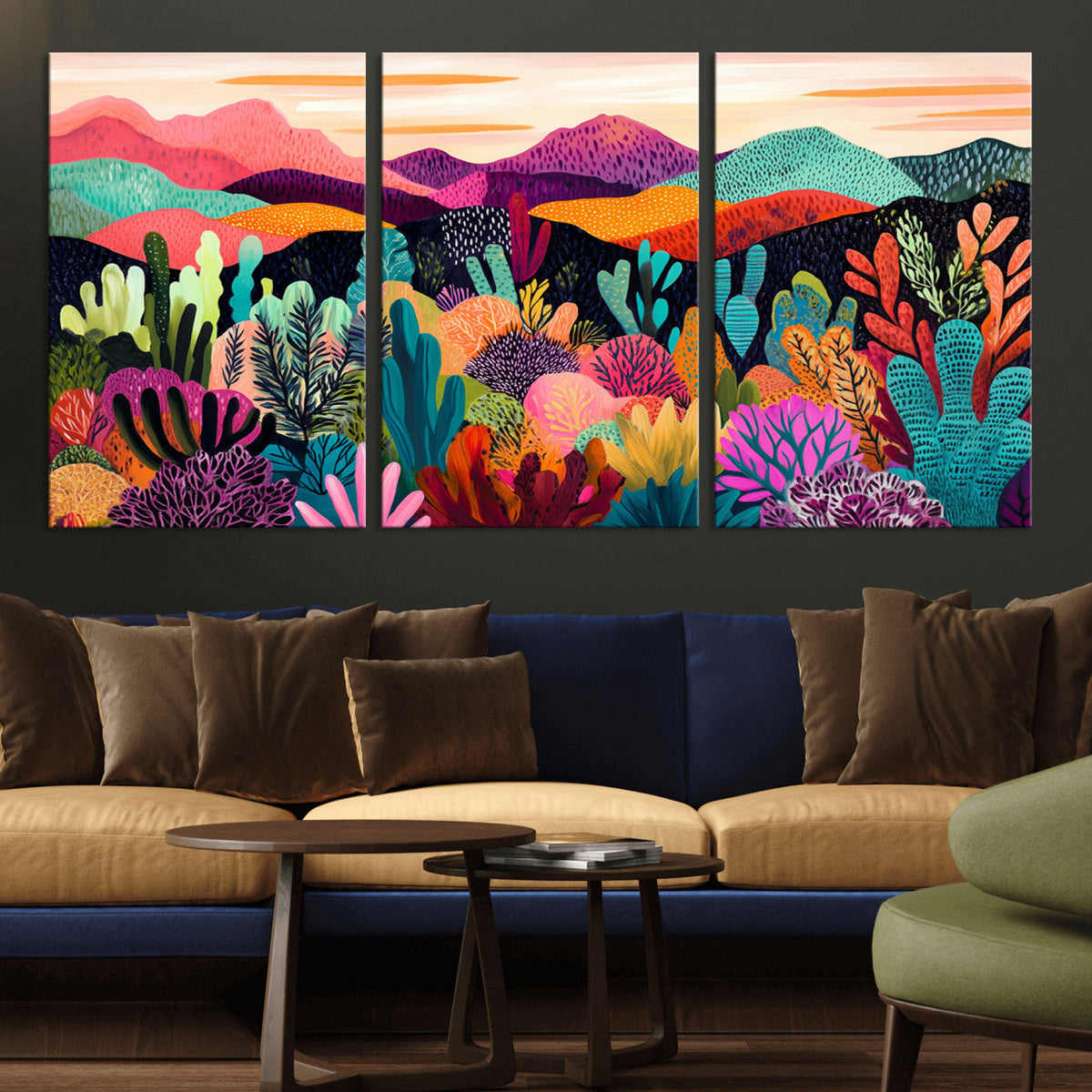 Abstract Kusama Print - Landscape Canvas Wall Art Print -