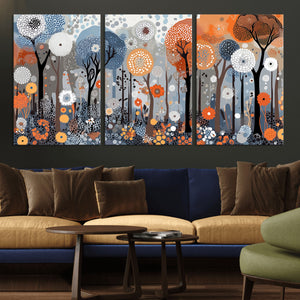 Abstract Winter Landscape Canvas Wall Art Print - Large