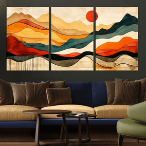 Mid Century Wall Art Print  - Abstract Woodland Print -