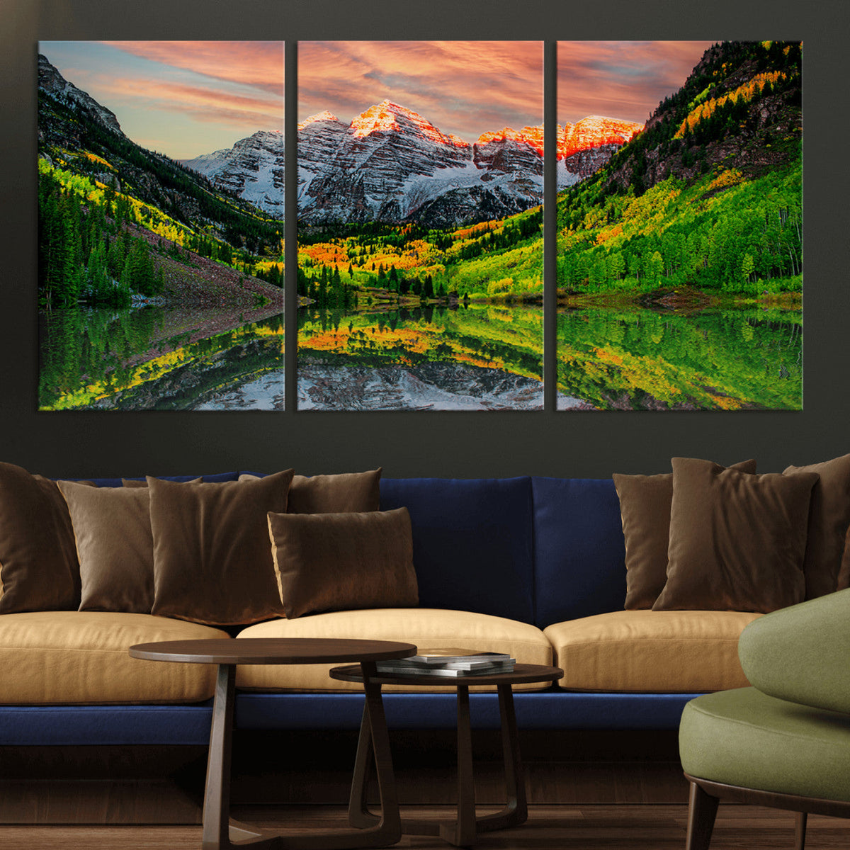 Maroon Bells Lake Wall Art Canvas Print – Framed Majestic