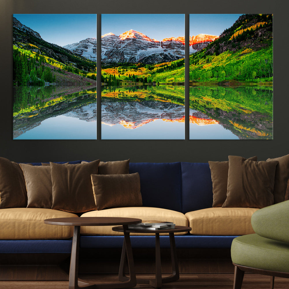Majestic Snow-Capped Peaks Wall Art Canvas Print, Vibrant