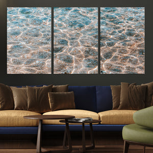 Clear Water Wall Art Canvas Print – Framed Sunlit Ocean