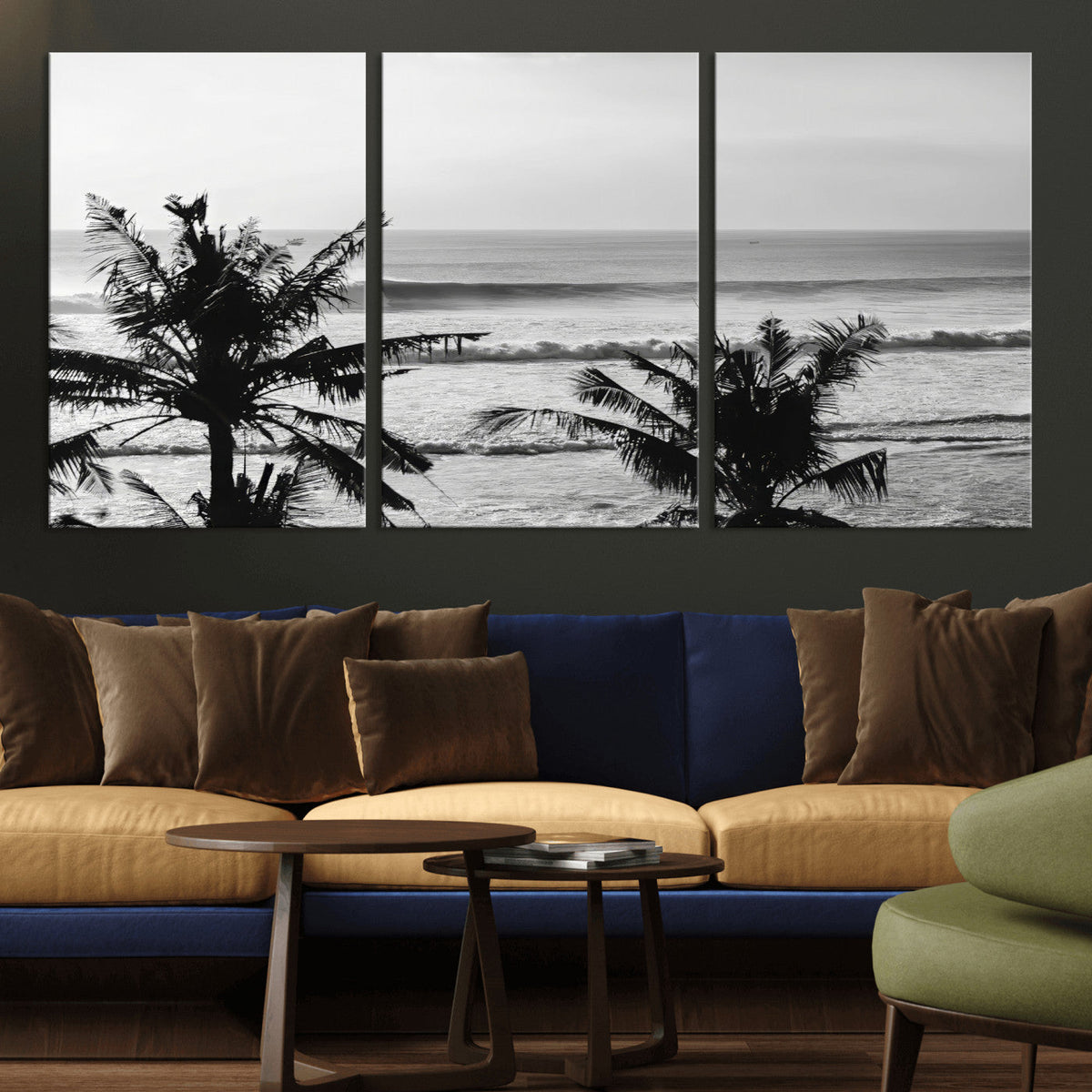 Tropical Coastline Wall Art Canvas Print – Framed Palm Trees