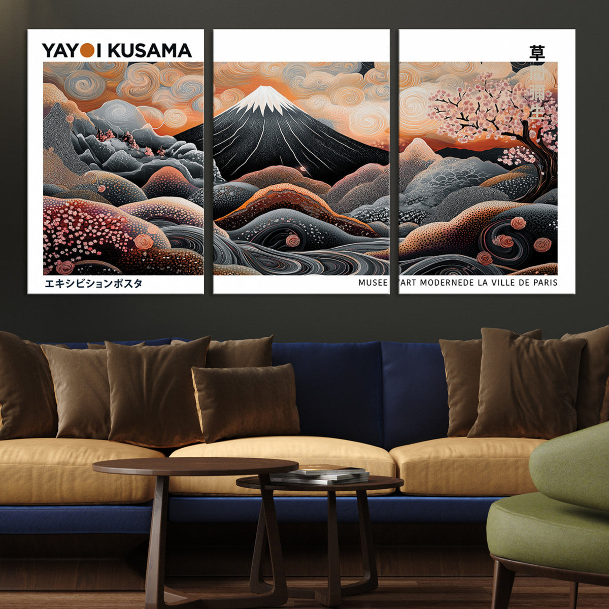Yayoi Kusama Wall Art Canvas Print – Framed Japanese Dot Art