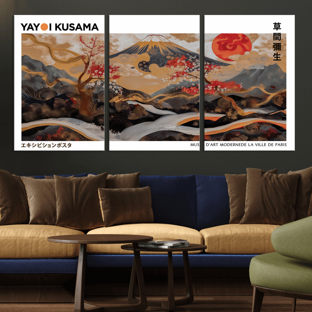 Modern Japanese Wall Art Canvas Print – Framed Abstract