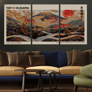 Modern Japanese Wall Art Canvas Print – Framed Abstract