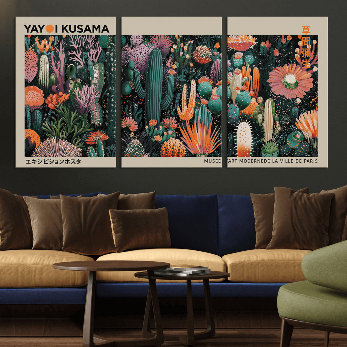 Yayoi Kusama Art Print Canvas – Abstract Mount Fuji Japanese
