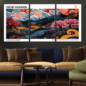 Modern Japanese Wall Art Canvas Print – Framed Abstract