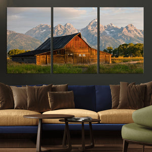Rustic Barn Wall Art Canvas Print – Framed Grand Teton Park